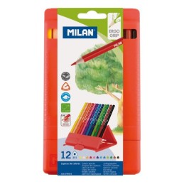 Crayon de couleur 18cm et 12cl triangulaire 231 bte plast milan