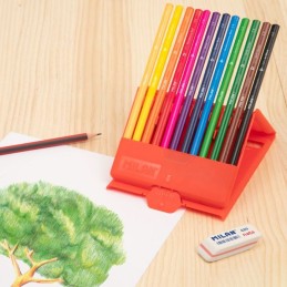 Crayon de couleur 18cm et 12cl triangulaire 231 bte plast milan