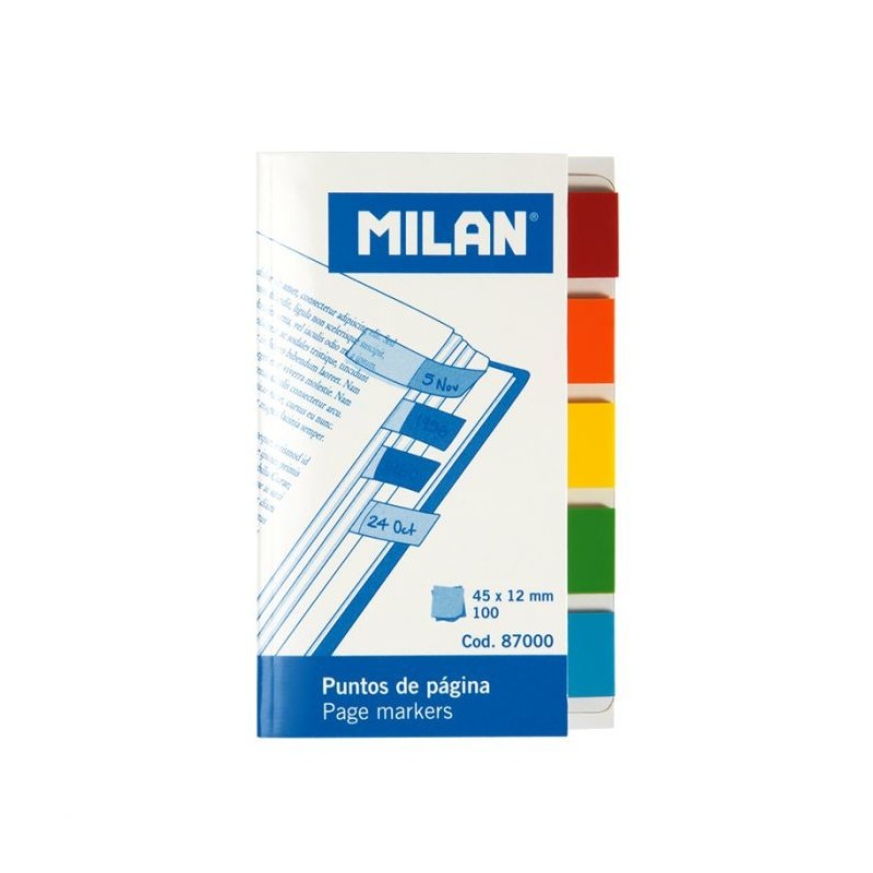 Post it marque page 45x12 couleurs Milan