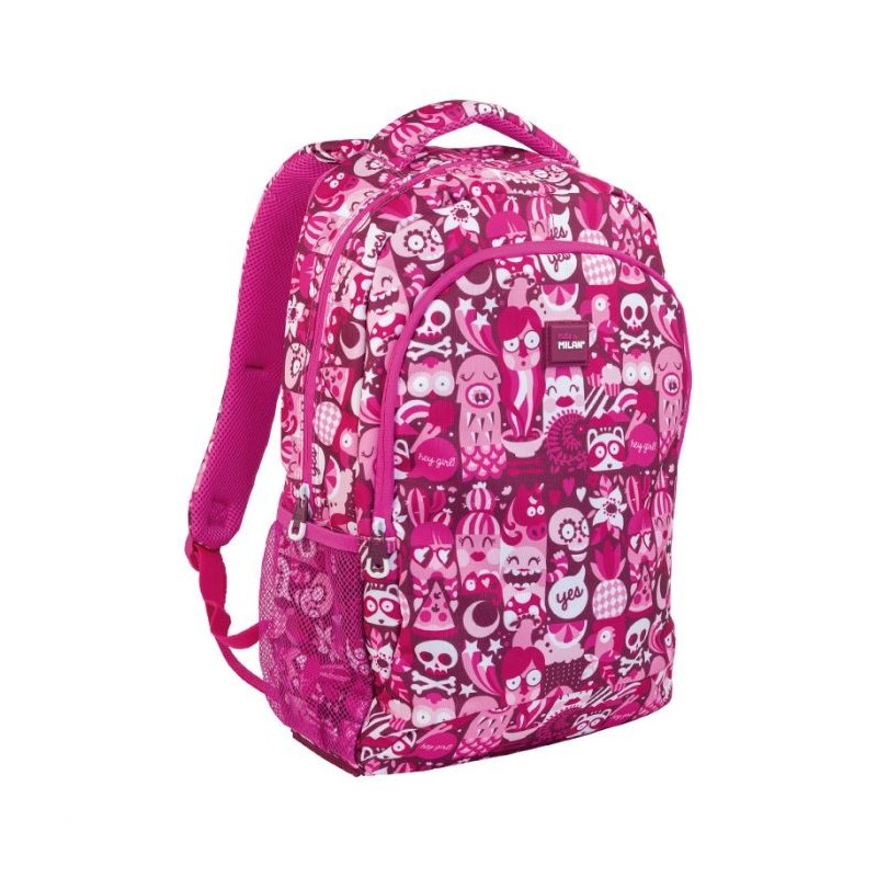 Sac à dos scolaire 17L HEY GIRL ROSE MILAN