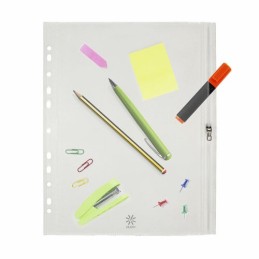 Pochette perforée zippée A4+ Polypro incolore VIQUEL