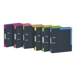 Classeur à levier A4 Dos 7cm carton coins coul NEON VIQUEL