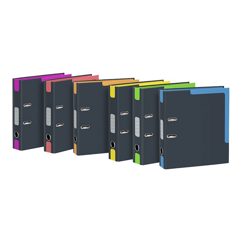 Classeur à levier A4 Dos 7cm carton coins coul NEON VIQUEL