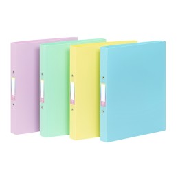Classeur souple 2 anneaux A4 dos 3,5cm PP RAINBOW PASTEL
