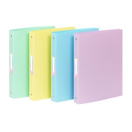 Classeur souple 4 anneaux A4 MAXI dos 4cm PP RAINBOW PASTEL