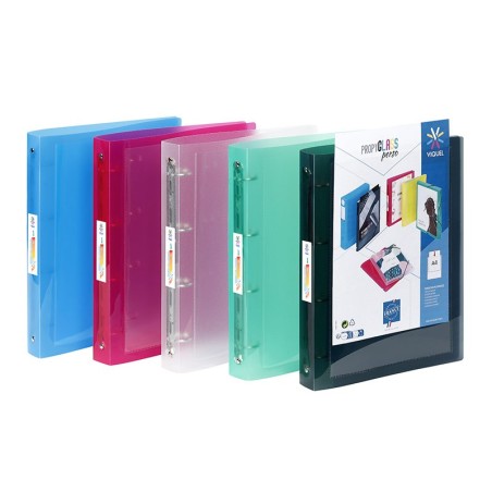Classeur souple 4 Anneaux A4 MAXI dos 4cm PP PROPYGLASS PERSO VIQUEL