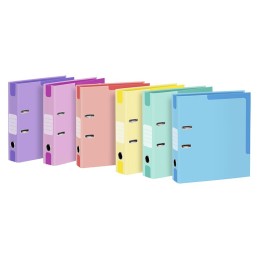 Classeur à levier A4 dos 7cm COINS COULEURS PASTEL