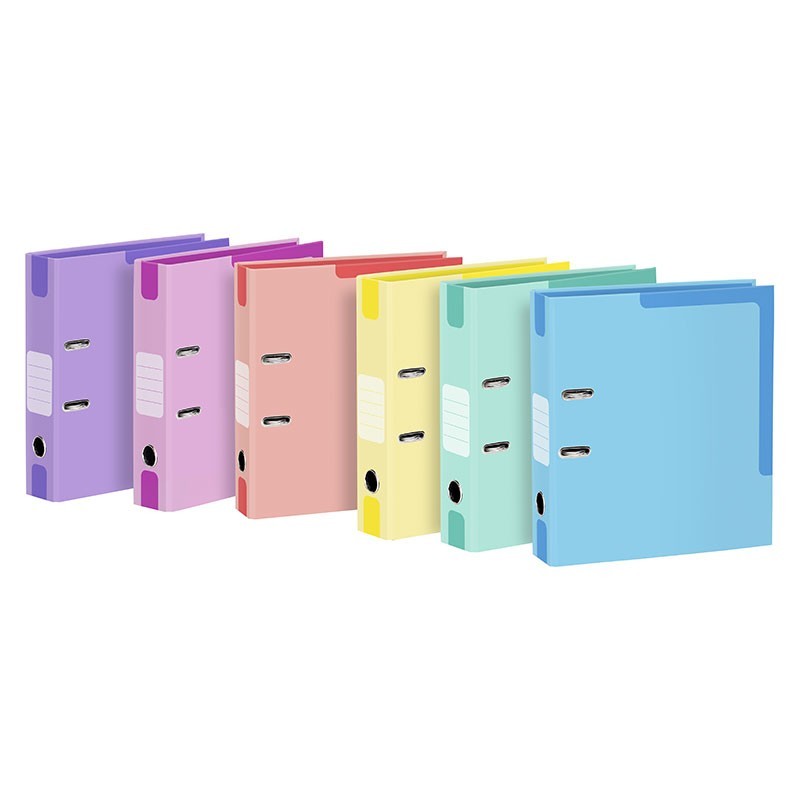 Classeur à levier A4 dos 7cm COINS COULEURS PASTEL
