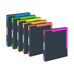 Classeur 2 Anneaux A4 dos 5cm COINS couleurs NEON