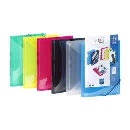 Chemise à élastique 3rabats pers. A4 PP PROPYGLASS