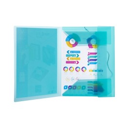 Chemise à élastique 3rabats pers. A4 PP PROPYGLASS