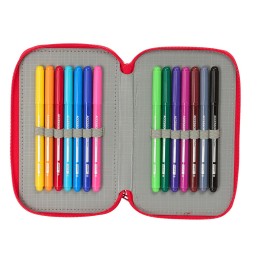 Trousse triple  REMPLI 37 PCS HELLO KITTY "ICONIQUE"  SAFTA