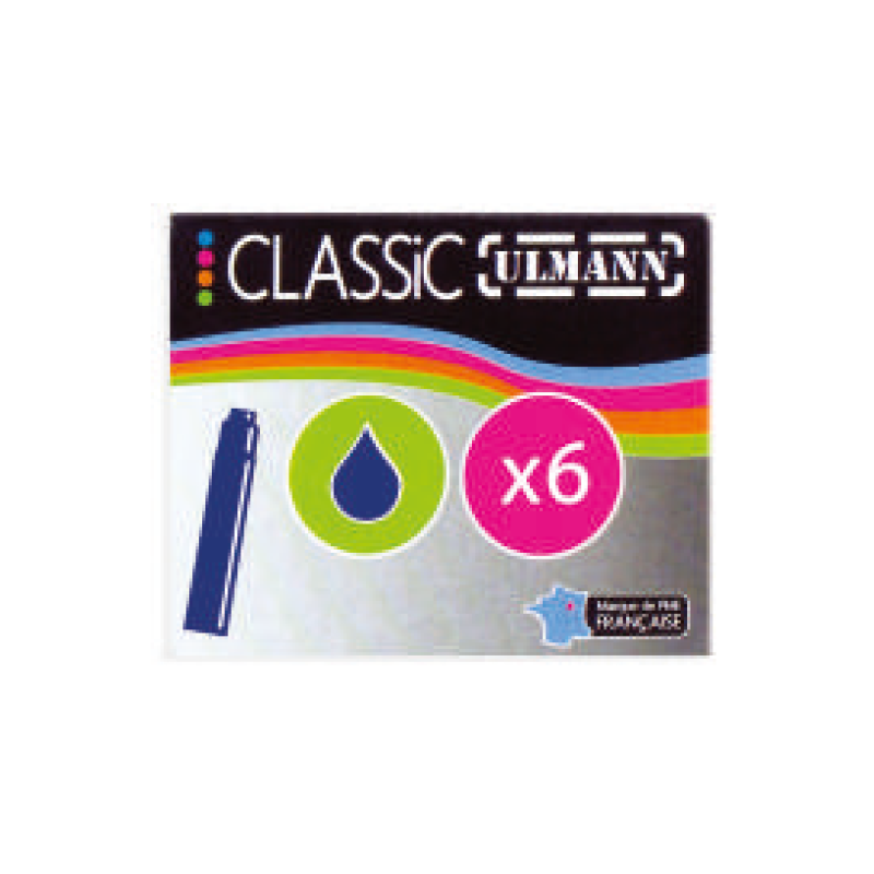Cartouche d'encre effaçable pochette de 6 Classic Ulmann