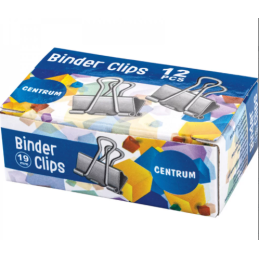 Pince double clip couleur 19mm bte de 12 CENTRUM