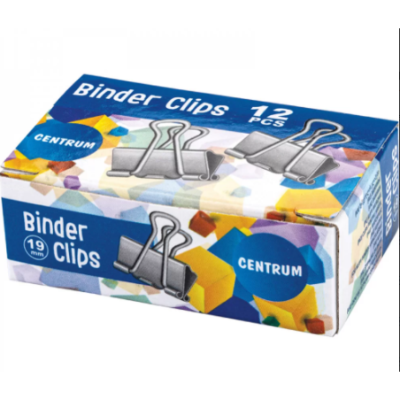 Pince double clip couleur 19mm bte de 12 CENTRUM