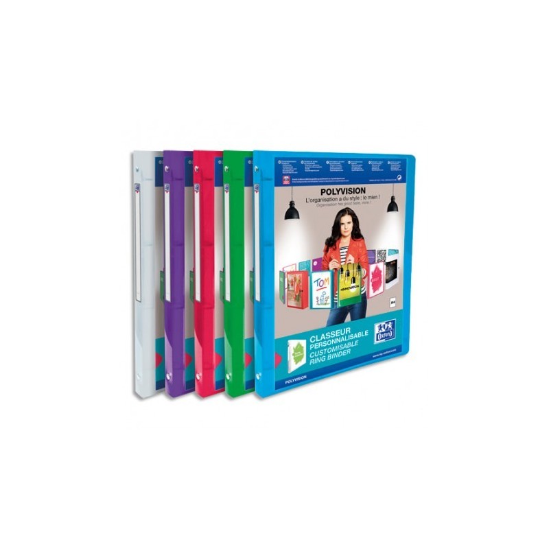 Classeur personnalisable translucide Polyvision 4 anneaux Dos 20 Elba