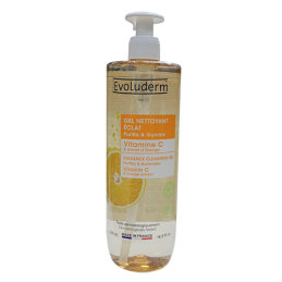 Gel Nettoyant Éclat Vitamine C – 500 ml EVOLUDERM
