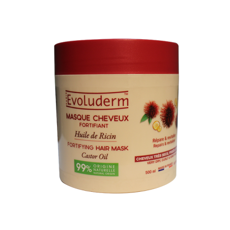 Masque cheveux Fortifiant Huile de Ricin - 500ml  EVOLUDERM