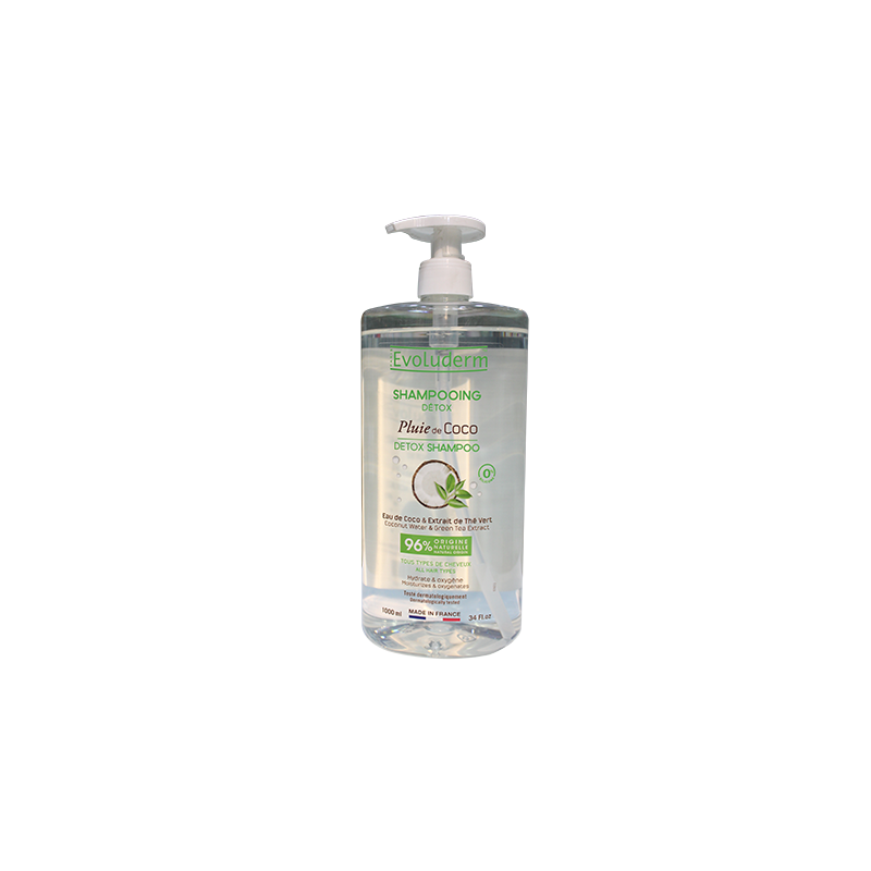 SHAMPOING DETOX PLUIE  DE COCO 1000 ML- EVOLUDERM