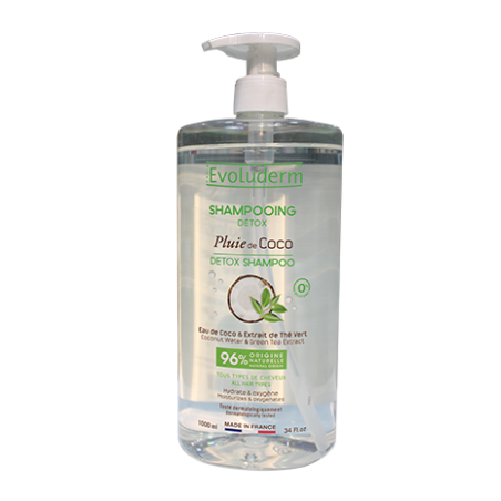 SHAMPOING DETOX PLUIE  DE COCO 1000 ML- EVOLUDERM