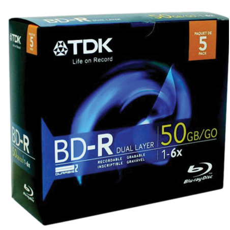 Blu-Ray BD-R Dual Layer 6x 50GB 5P FJC TDK