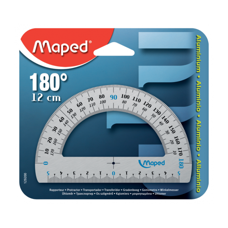 Rapporteur aluminium 180°-12cm blister Maped
