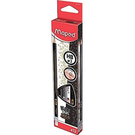 Crayon graphite blackpeps DECO HB avec gomme Maped