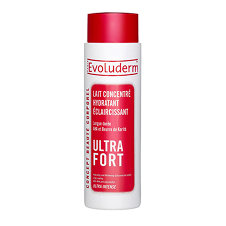 Lait éclairc.peaux noires&métis ultra fort AHA&Karité 500ml EVOLUDERM