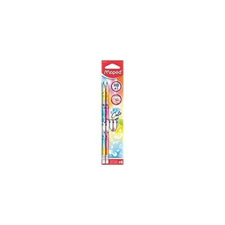 Crayon graphite graphpeps HB avec gomme MINI CUTE Maped