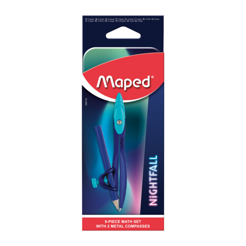 Compas Mathset 9 pces NIGHTFALL TEENS Maped