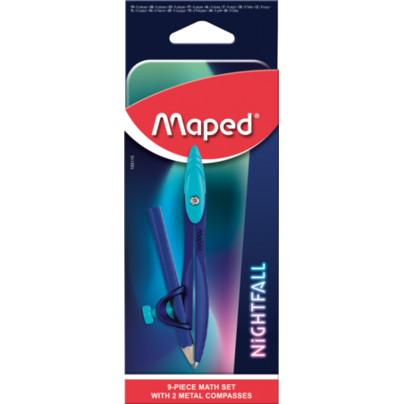 Compas Mathset 9 pces NIGHTFALL TEENS Maped
