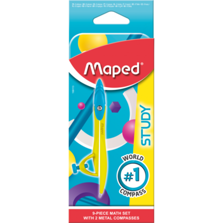 Compas Math set STUDY FANCY POP 9pcs MAPED