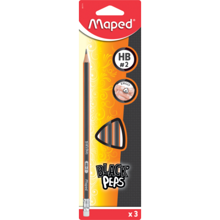 Crayon graphite HB A et g blister 3 Maped