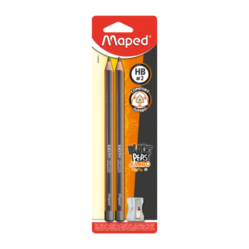Crayon graphite black peps JUMBO (blister de 2) + TC Maped