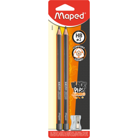Crayon graphite black peps JUMBO (blister de 2) + TC Maped