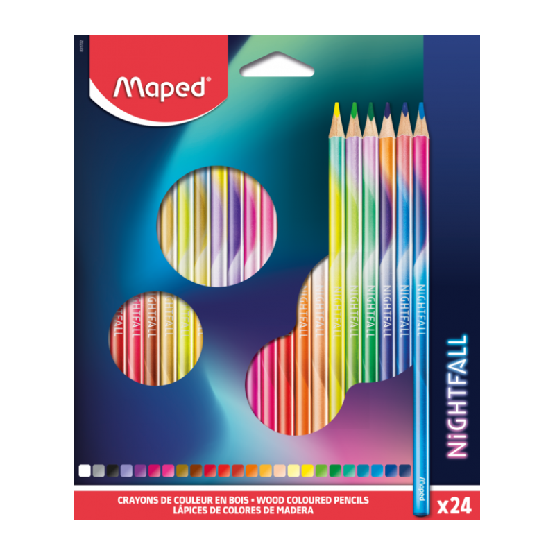 Crayon de couleur 18cm et 24cl NIGHTFALL Maped