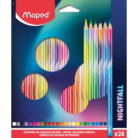 Crayon de couleur 18cm et 24cl NIGHTFALL Maped