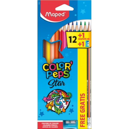 Crayon de couleur 18cm et 12cl+1 color'peps Maped