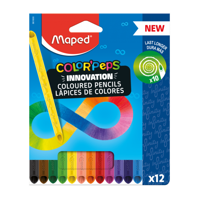 Crayon de couleur Colorpeps 12cl 100% mine INFINITY Maped