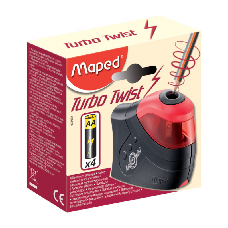 Taille crayon 1 trou turbo twist électrique Maped