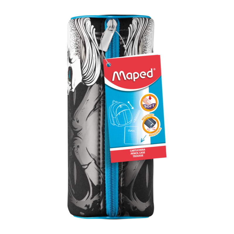 Trousse néoprène rond 21x9,5 cm BOY SKULL Maped
