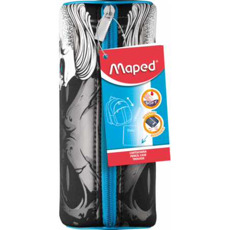Trousse néoprène rond 21x9,5 cm BOY SKULL Maped