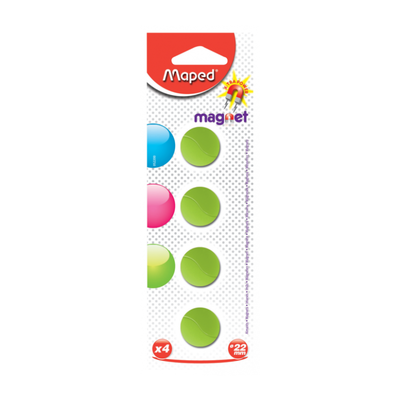 Aimants 22 mm couleur Blister de 4 Maped 052200