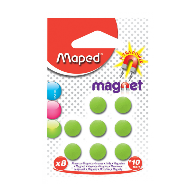 Aimants dim10mm couleur (Blister 8) Maped