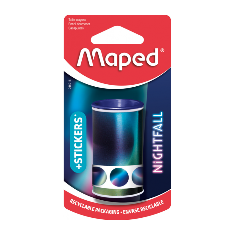 Taille crayon canette 1 trou NIGHTFALL TEENS + Stickers Maped