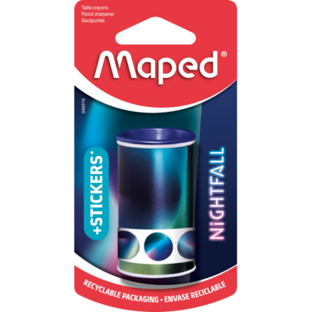 Taille crayon canette 1 trou NIGHTFALL TEENS + Stickers Maped