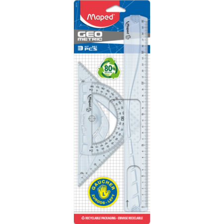 Kit de traçage géometric 3 pièces gaucher Maped