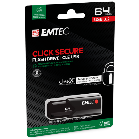 Clé USB3.2 Click Secure B120 64GB