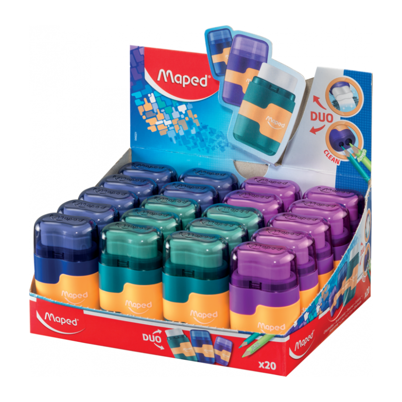 Taille crayon 2 trous avec gomme connect soft Maped