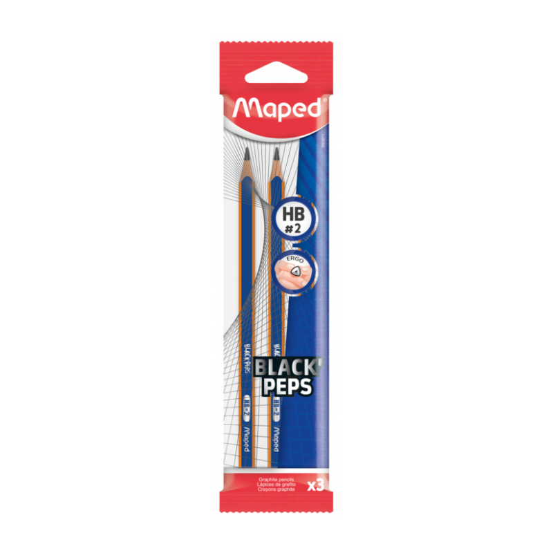 Crayon graphite HB Blackpep's NAVY flowpack de 3 MAPED